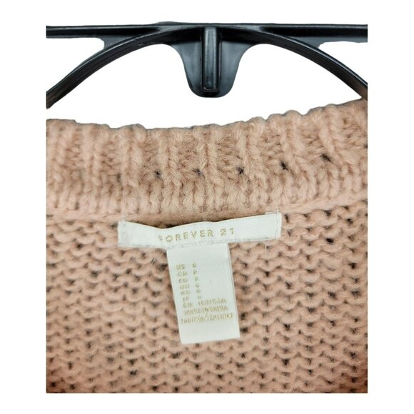 Forever 21 Womens Sweater Buck Deer Stag Mohair Small Peach Casual Holiday - Picture 2 of 8